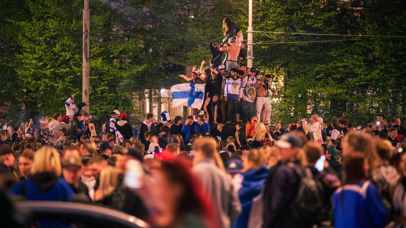 MM-kultajuhlat Havis Amandalla Helsingissä — kuvituskuva.