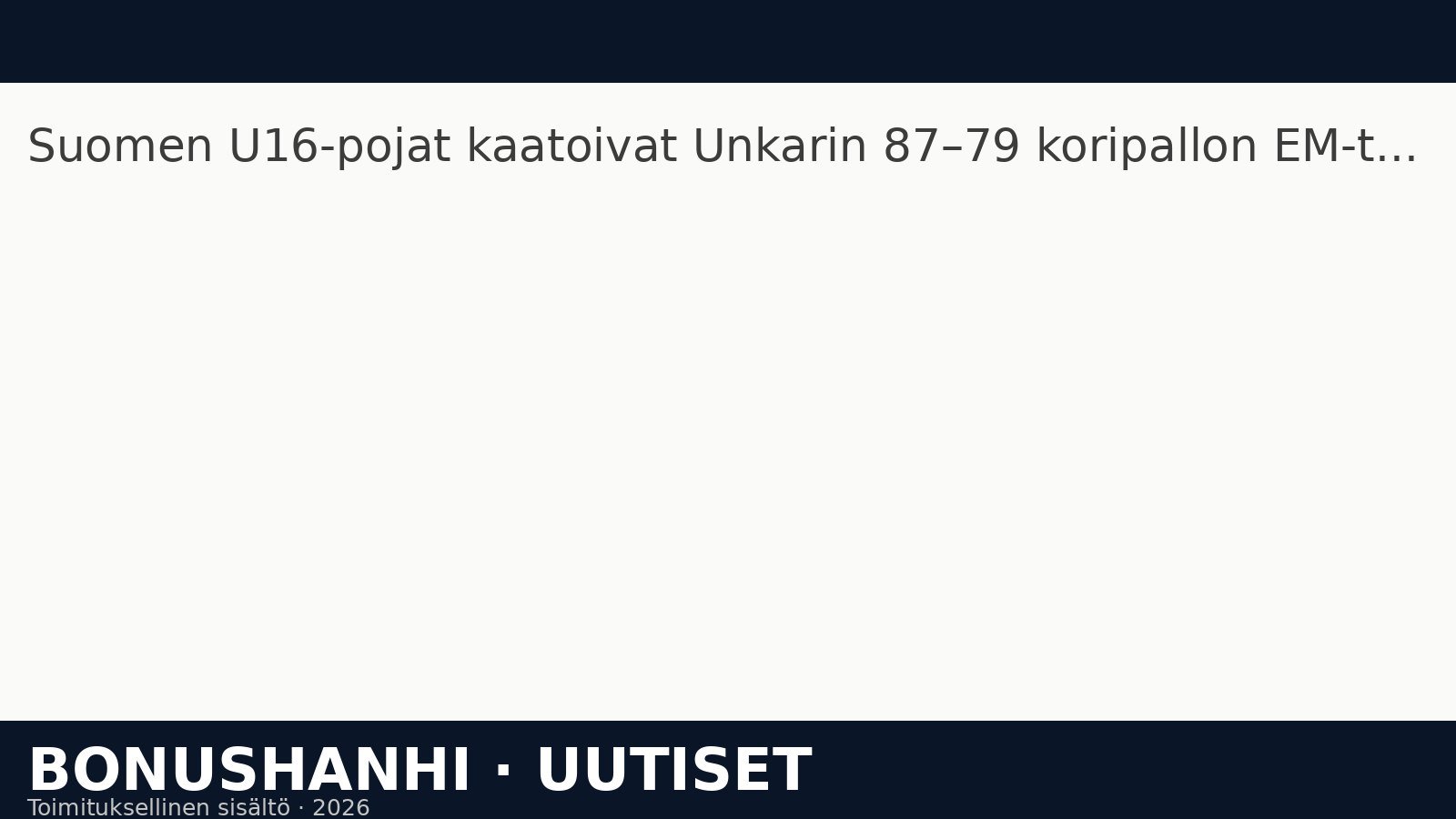 Kuvituskuva — Suomen U16-poikien EM-turnausvoitto