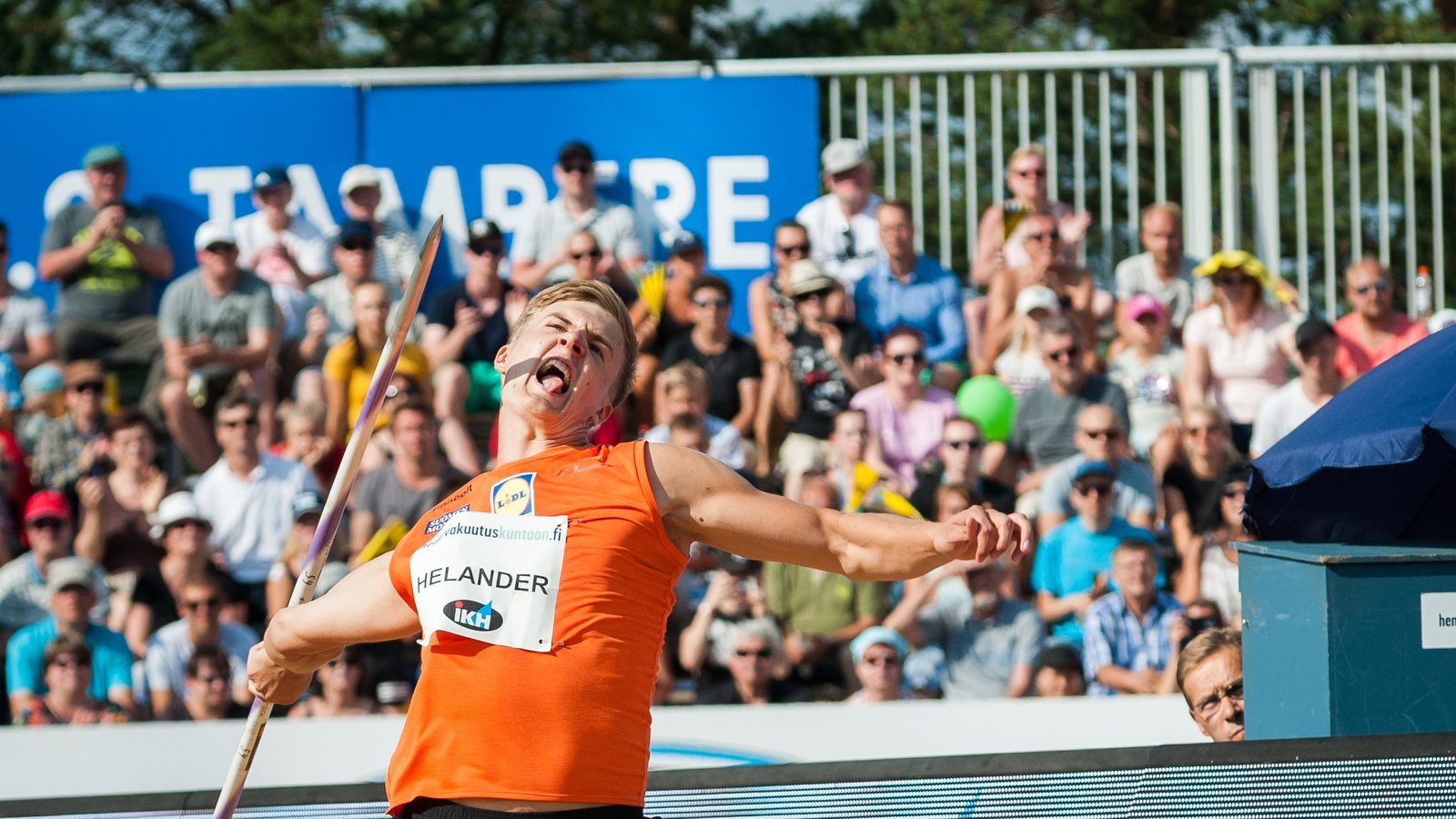 Suomen yleisurheilun EM-edustaja keihäskilpailussa ennen Birminghamin arvokisoja